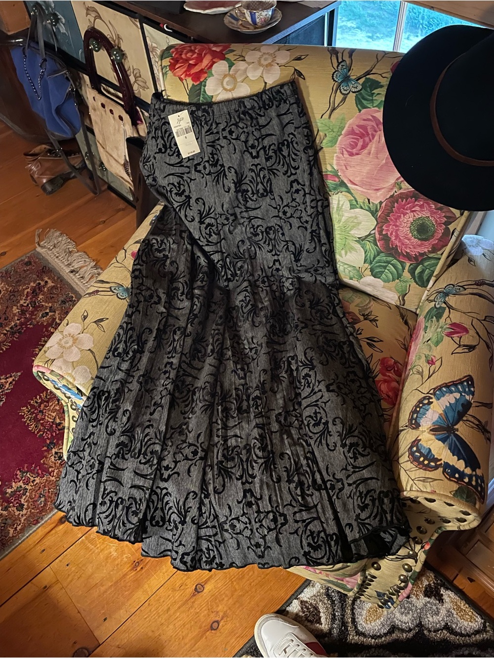 J. Jill Pewter - Black Velvet Maxi Skirt